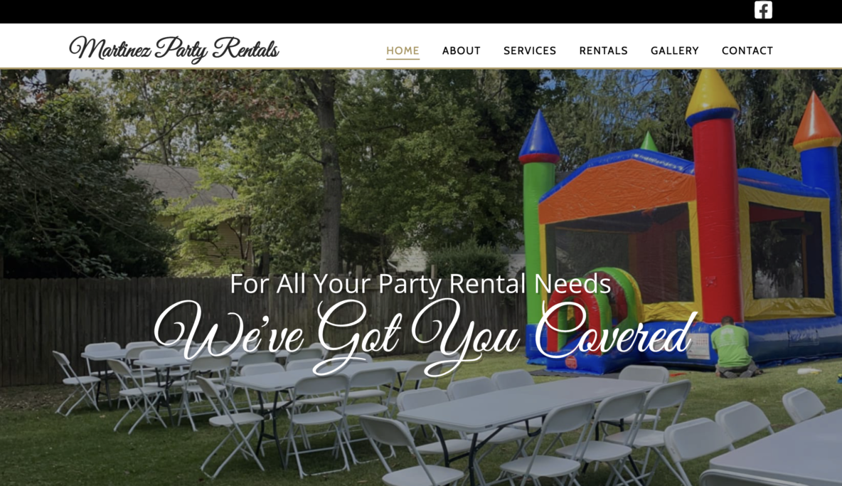 websites for party rentals companies